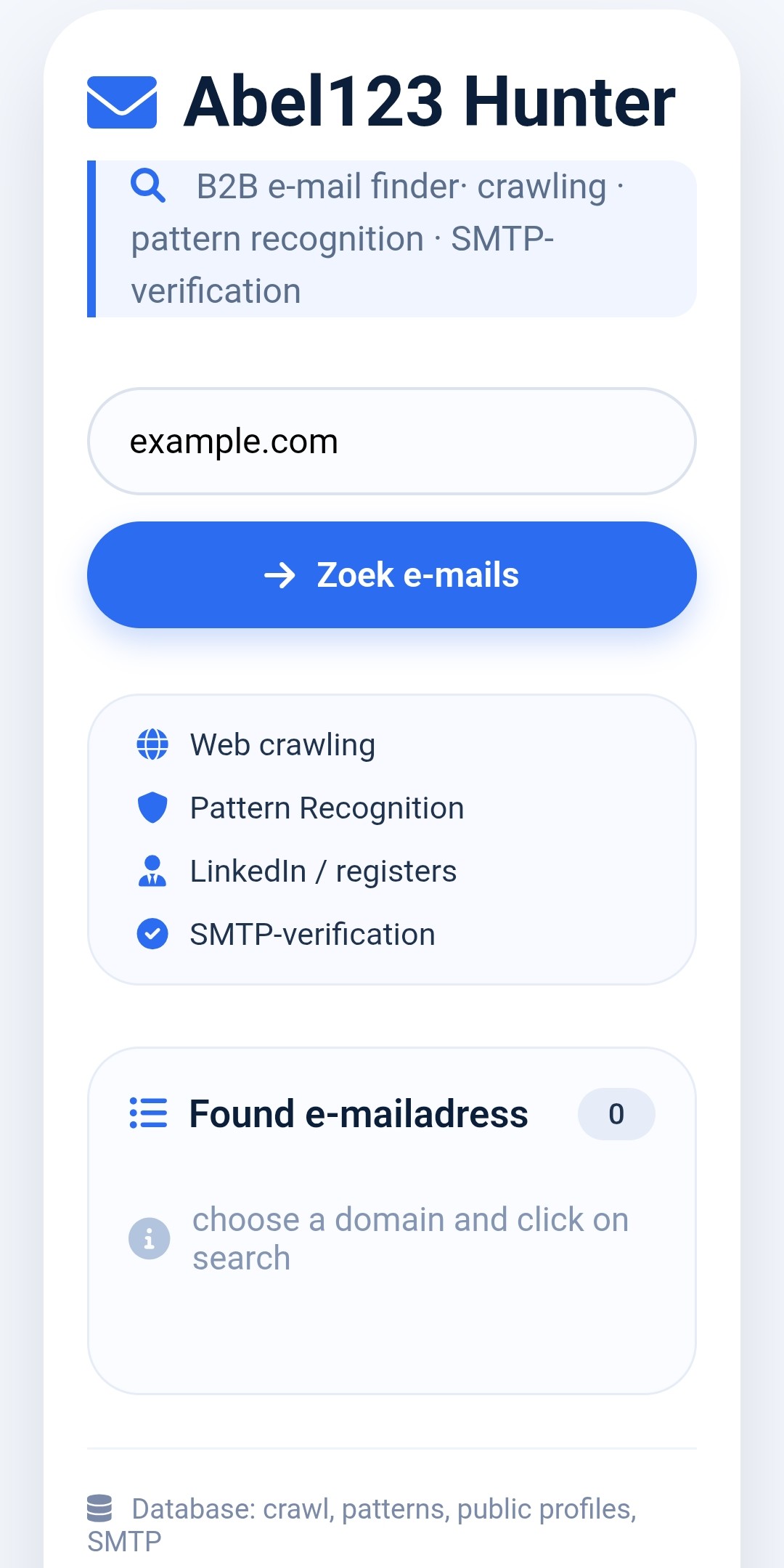 Abel123 Email Business (KvK) Hunter
