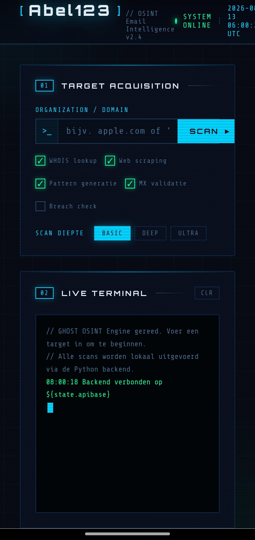 Ghost OSINT Intelligence